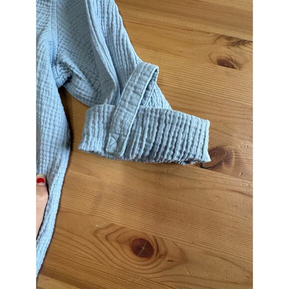 Ann Klein Gauzy Cotton Button Up Top Women Large Beach Summer Comfy Loose Trip - Picture 12 of 16